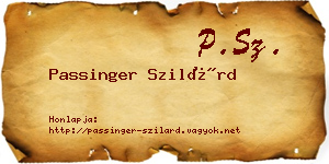 Passinger Szilárd névjegykártya